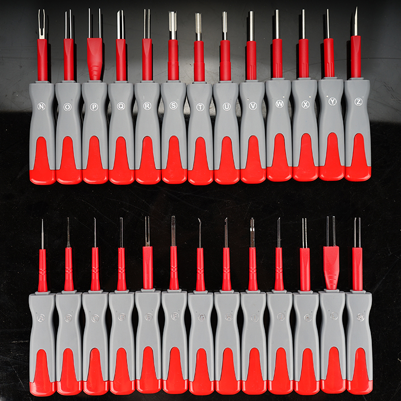 26件大众汽车端子拆卸工具退针器挑线束插头解锁线电路拔取出钥匙