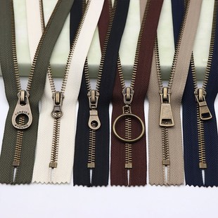5号金属铜拉链闭尾套头毛衣口袋长靴DIY包复古短牛仔裙裤拉锁配件