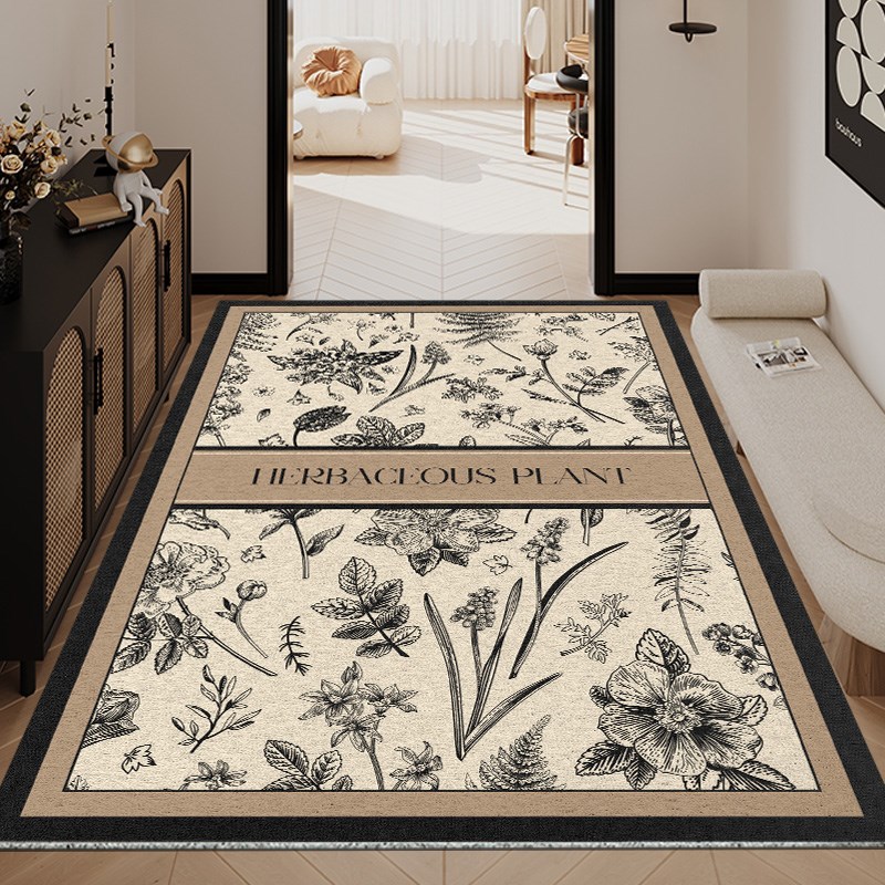 丝圈入户地垫美式高级感进门垫门口除尘脚垫奶油风复古地毯可裁剪