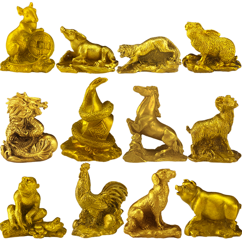 铜十二12生肖摆件鼠牛虎兔龙属蛇马羊猴鸡狗猪本命年家居装饰摆设