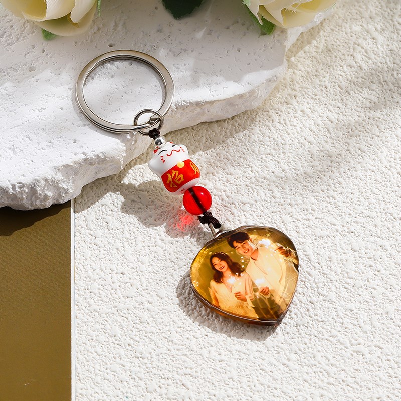 照片定制钥匙扣汽车挂件精致可爱女手机链挂饰吊坠diy钥匙链吊坠