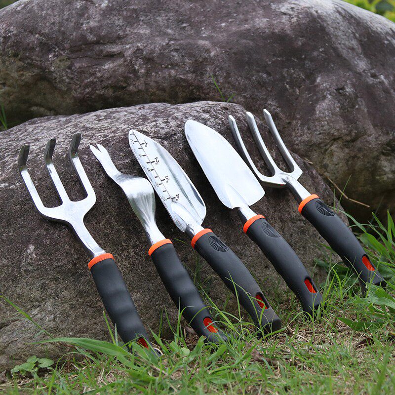 园艺工具用品翻土种植大号铝合金五件套装土铲子耙子锹锄头种花