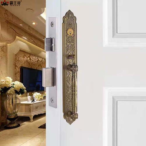 欧式豪华别墅大门锁复古子母门双开门对开门入户门家用实木门锁具