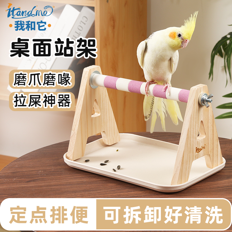 我和它鹦鹉桌面站架定点排便神器