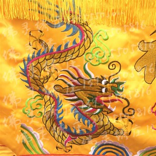 佛布黄布家用供桌神台桌布F光普照供桌布神台布潮绣双龙桌布2米