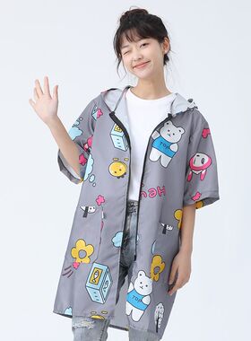 短袖罩衣男女夏季薄款外套工作服透气防水油家用厨房做饭围裙大褂