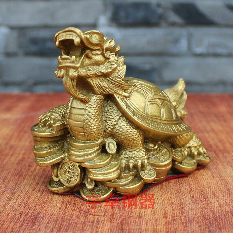 宇卓铜器 纯铜龙龟黄铜八卦龙龟工艺品 摆件