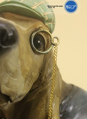 欧式美式动物可爱创意巴吉度绅士造型狗狗摆件家居饰品新房摆设