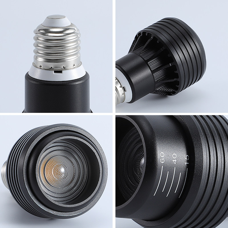 调焦e27螺口led射灯三色e14cob餐饮食堂筒灯超亮节能变焦聚光灯泡