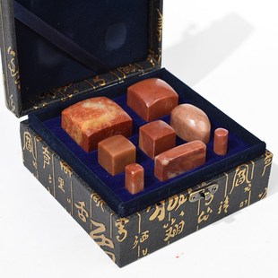 书法书画印章石狮子寿山石文房 印章石料 御书房寿山石套装 印章石