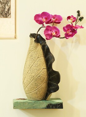 新中式田园花瓶小清新创意装饰品客厅工艺品花插工艺花器小摆件