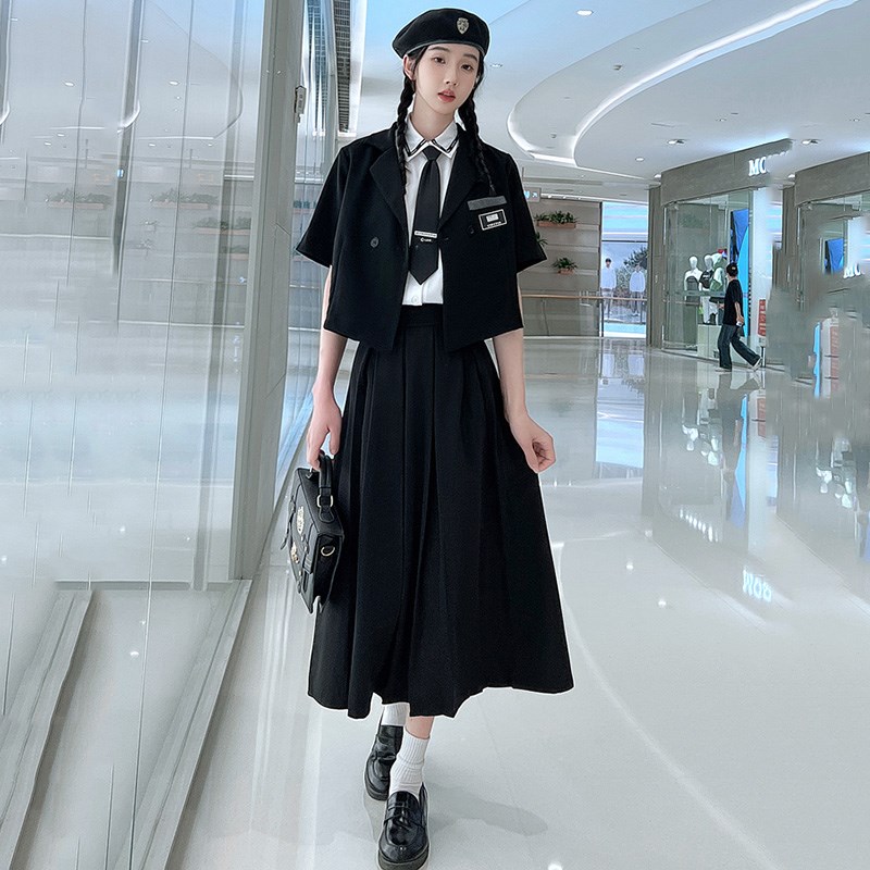 情侣装夏季衬衫裙子套装高中生高三毕业照学院风初中生成人礼班服