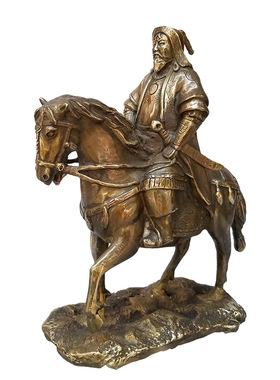大号铜成吉思汗铜像大汗骑马铁木真全身像家居摆件人物雕塑定做