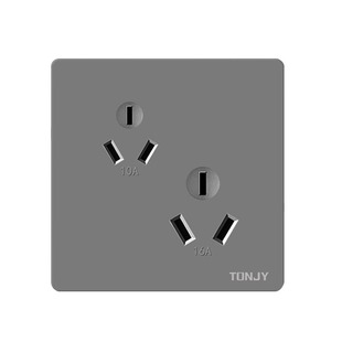 86型六孔插座16a10a6孔空调热水器专用双3孔三三插暗装面板星空灰