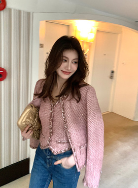 Alone Savor龙喜儿 早秋减龄小香风粗花毛呢外套半身裙女套装Z049