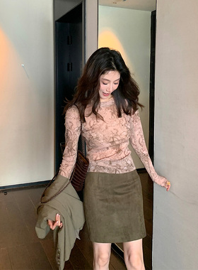 AloneSavor龙喜儿气质时尚气质女士印花小衫收腰显瘦圆领衬衫T716