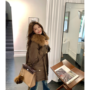 【ALONE SAVOR】龍喜儿冬日御寒神器 90白鹅绒毛领羽绒服J796