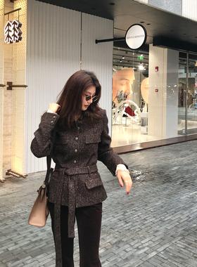 Alone Savor龙喜儿 秋冬轻奢羊毛短外套多口袋收腰毛领上衣女J266