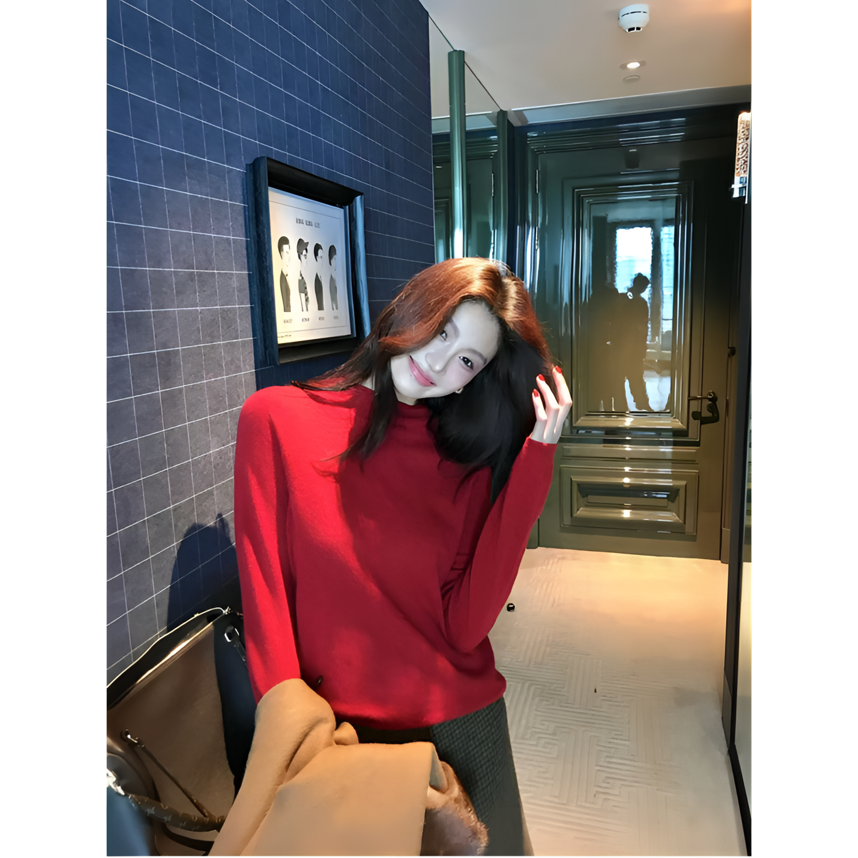 隐形盔甲圆领100%山羊绒针织套头衫O031