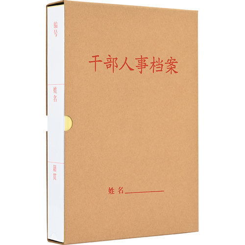10个装干部人事档案盒国家标准纸质板簧覆膜夹无需打孔蛇簧人事档