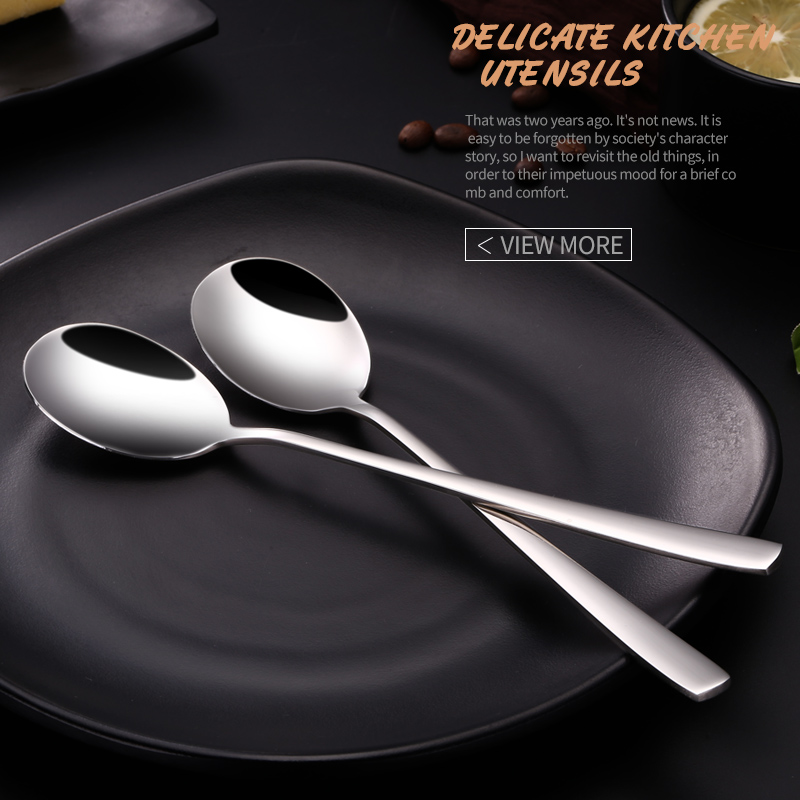 GeeGo304不锈钢勺子创意圆勺调羹汤匙家用搅拌勺加厚弧形长柄餐勺