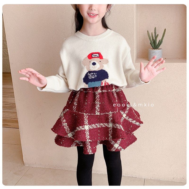 女童软萌毛呢格子半身裙儿童红色宝宝短裙公主裙圣诞裙子秋冬季,童装/婴儿装/亲子装,半身裙,淘宝优惠券,粉丝福利购,淘宝优惠卷