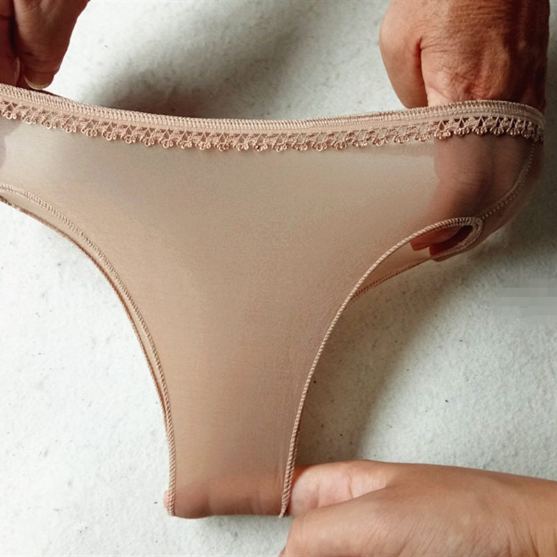 夏季超薄透明油亮无缝丝袜内裤性感透气紧身三角短裤 男女通用