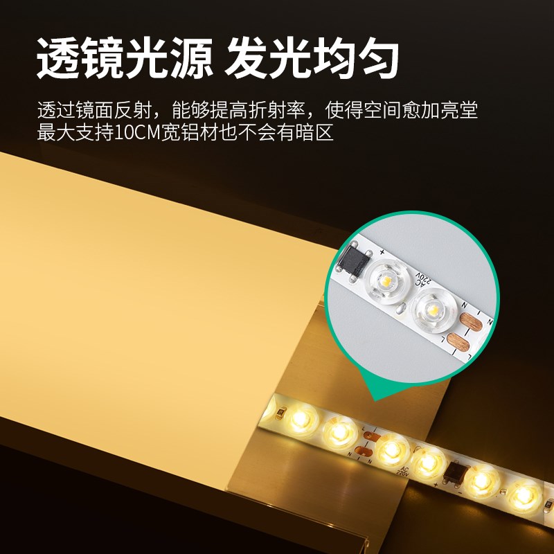 无影光学灯带漫反射220V高亮透镜灯带超薄招牌灯箱发光字灯条
