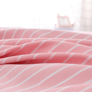 老粗布四件套1.8冬被单纯棉条纹格子全棉床单被套加厚土布4件套