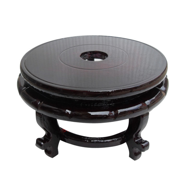 景德镇鱼缸底座书画缸乌龟卷轴底座木高脚花架实木百搭中国风摆件