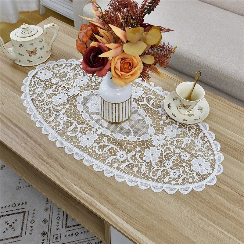 新款蕾丝水溶镂空桌垫白色简约大气餐桌茶几桌垫桌旗柜面盖布布艺,居家布艺,桌布,淘宝优惠券,粉丝福利购,淘宝优惠卷