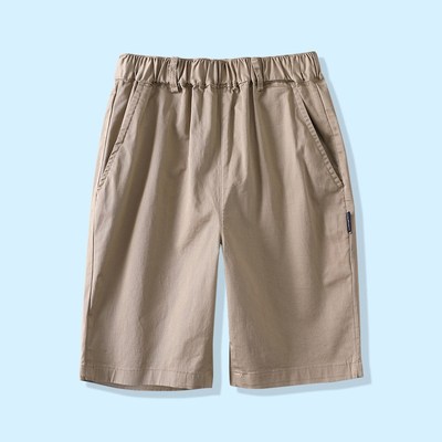 儿童松紧腰短裤男女童夏季薄款卡其色五分西裤纯棉深蓝校服裤黑色