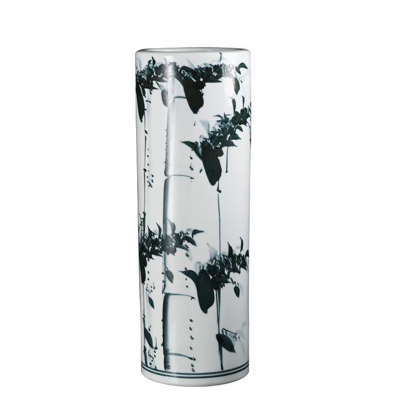 景德镇陶瓷富贵竹花瓶水养培大号客厅电视柜插花摆件装饰落地直筒