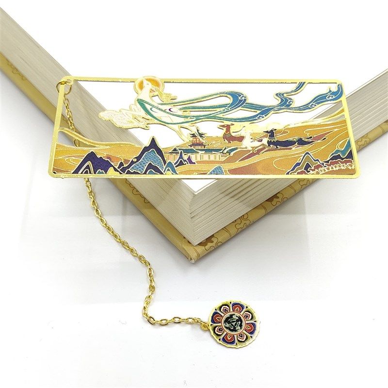 敦煌新款壁画书签中国风莫高窟文创藻井博物馆毕业旅游纪念礼品