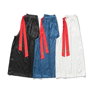 龙纹提花 无梦记中国风春季古风飘带男女直筒宽松阔腿裤汉服裙裤