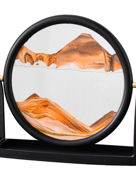 创意流沙画艺术摆件3d立体翻转解压治愈沙漏办公室桌面客厅装饰品