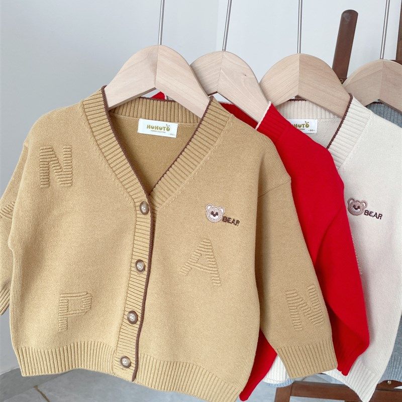 儿童开衫毛衣小童毛线衣春秋季纯棉童装新款婴儿针织衫女宝宝男孩,童装/婴儿装/亲子装,毛衣/针织衫,淘宝优惠券,粉丝福利购,淘宝优惠卷