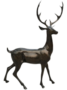 玻璃纤维仿铜创意雕塑鹿户外园林公园草坪景观装饰动物落地摆件