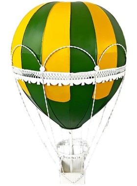 复古热气球装饰摆件北欧创意金属吊饰手工艺品摄影酒吧橱窗类道具