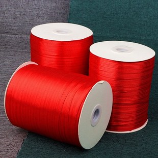 大红丝带缎带绸带礼品包装带婚庆乔迁红布条红色彩带滚边红绸包边