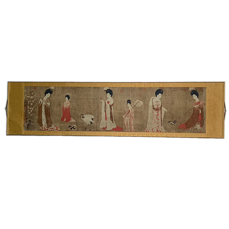 簪花仕女图十大传世名画国画人物画中国风装饰画办公室字画挂画