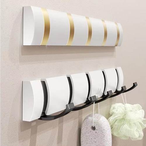 免打孔隐形挂衣钩玄关衣帽钩收纳架子太空铝卫生间创意收纳排钩