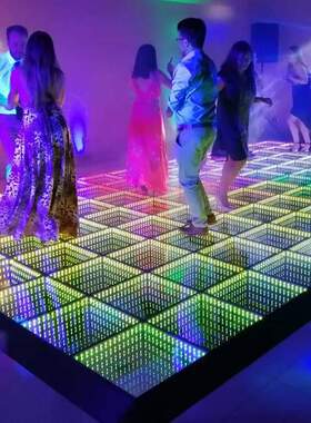 mirror stage light up floor tiles 3d led dance floor炫彩