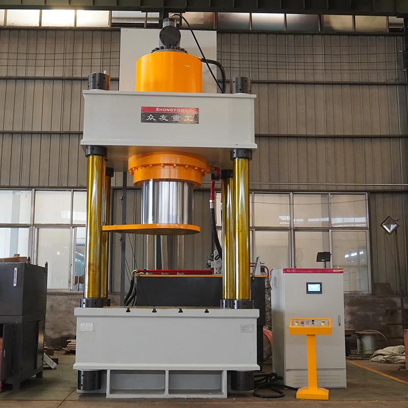 1000吨二梁四柱多功能真空加压烧结炉成型液压机触摸屏压力机