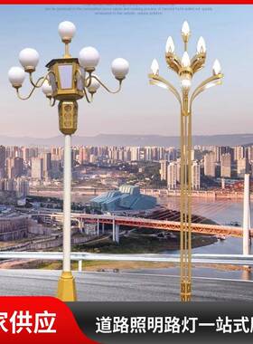 中华灯玉兰灯led市政工程8米10米12米9头高杆路灯户外广场景观灯