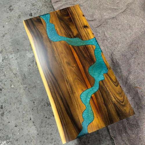 新款环氧树脂桌实木大板桌原木餐桌客厅创意树脂实木泡茶桌吃饭桌