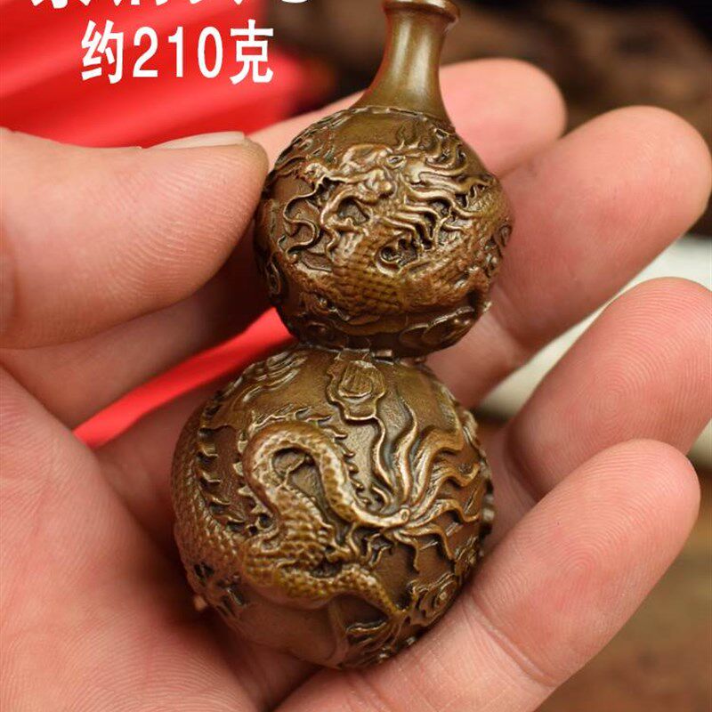 黄铜紫铜多子福禄招财葫q芦手把件随身把玩车载挂件工艺品精美摆