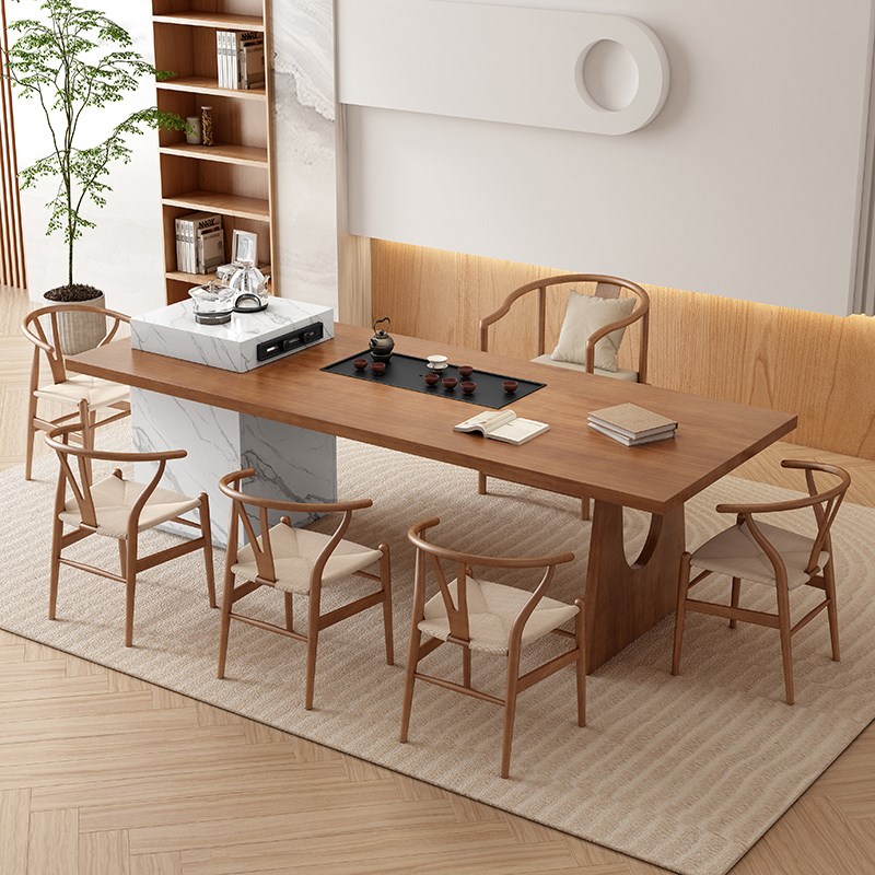 茶台茶桌烧水壶一体实木家用泡茶桌办公室接待桌洽谈桌茶桌椅组合