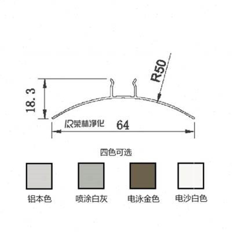 新品内内圆弧装饰配件林荣净化铝z阴角条踢脚线圆角型材压线品