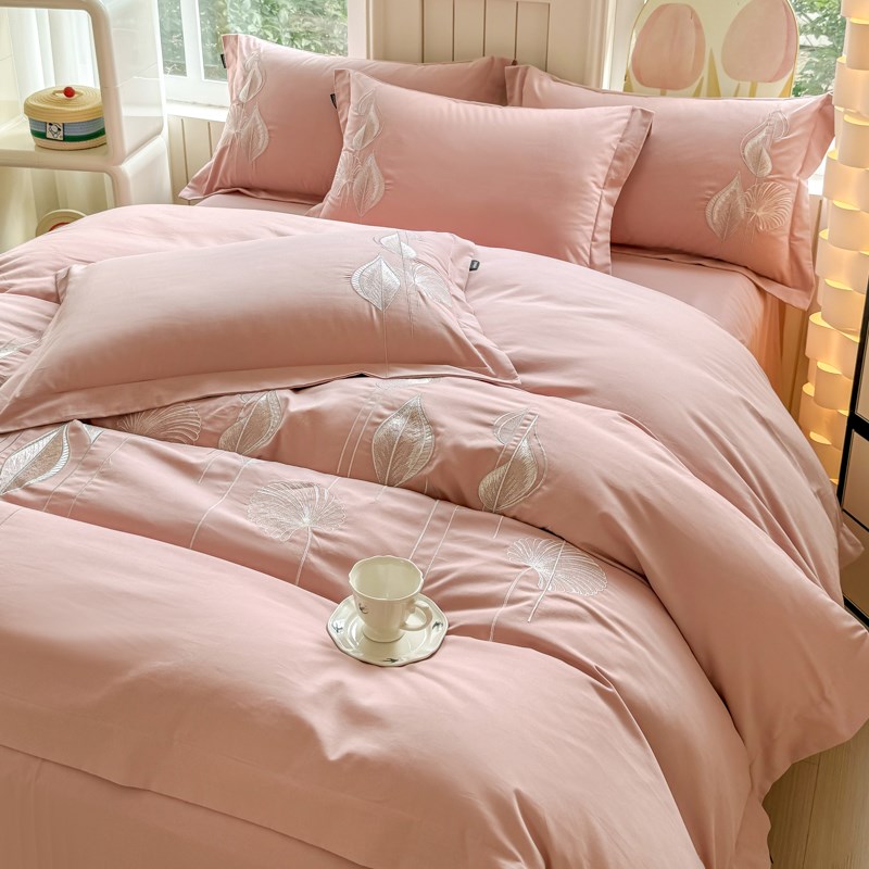 秋冬A类200支纯棉磨毛四件套全棉加厚床单被P套田园高级感床上用